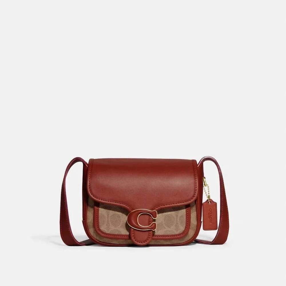 NEW COACH women's signature tabby messenger bag in orange
